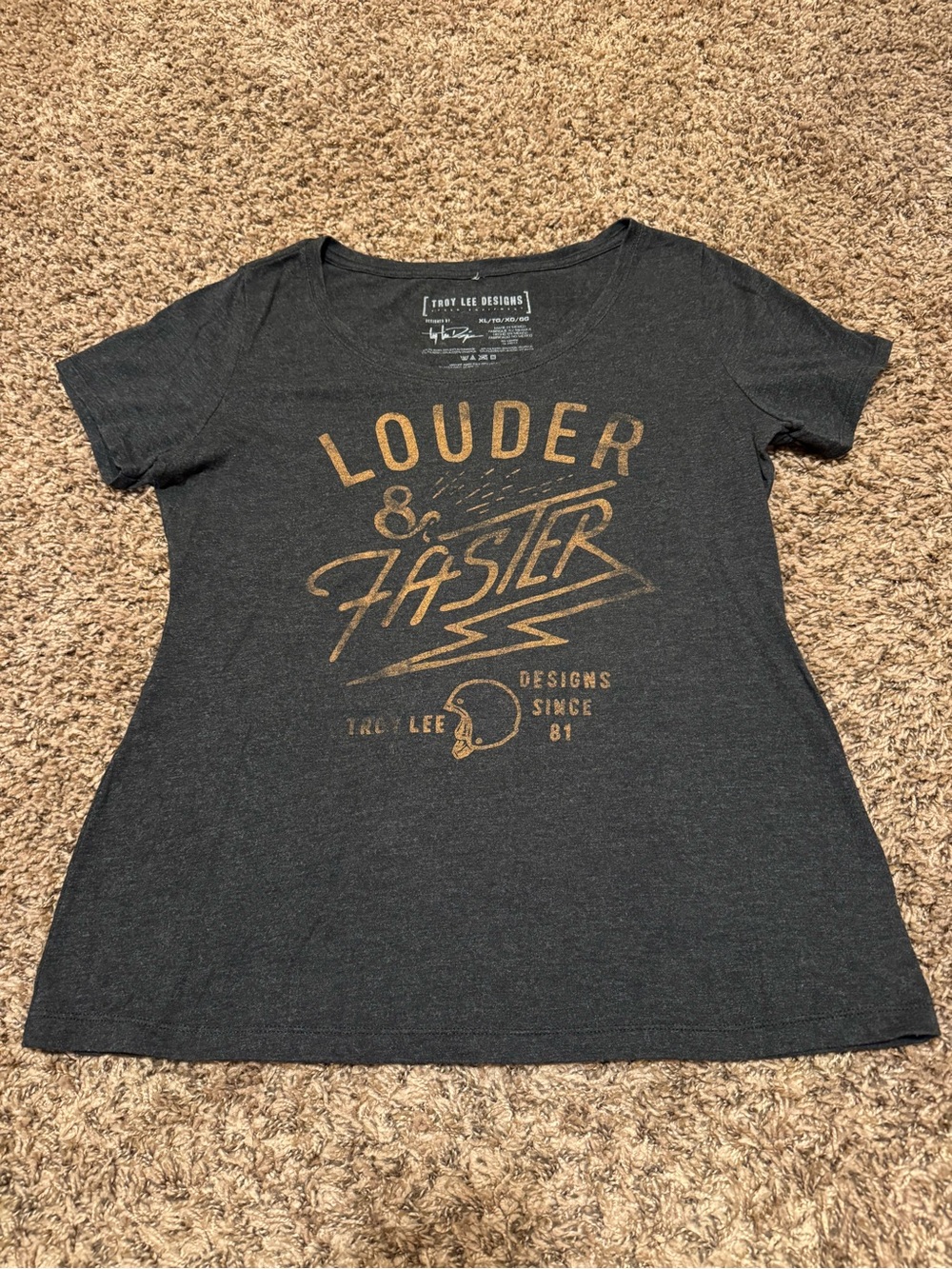 Troy Lee Designs Dark Gray Louder & Faster Football Graphic Short Sleeve Shirt